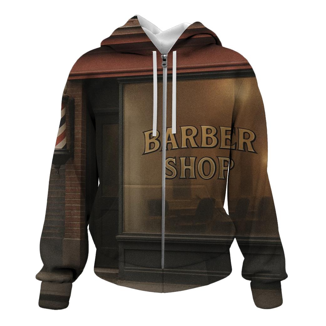 Classic Barbershop Window Front heavyweight hoodies