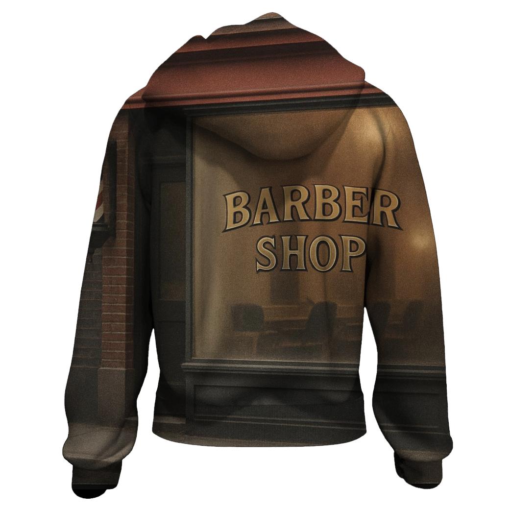 Classic Barbershop Window Front heavyweight hoodies