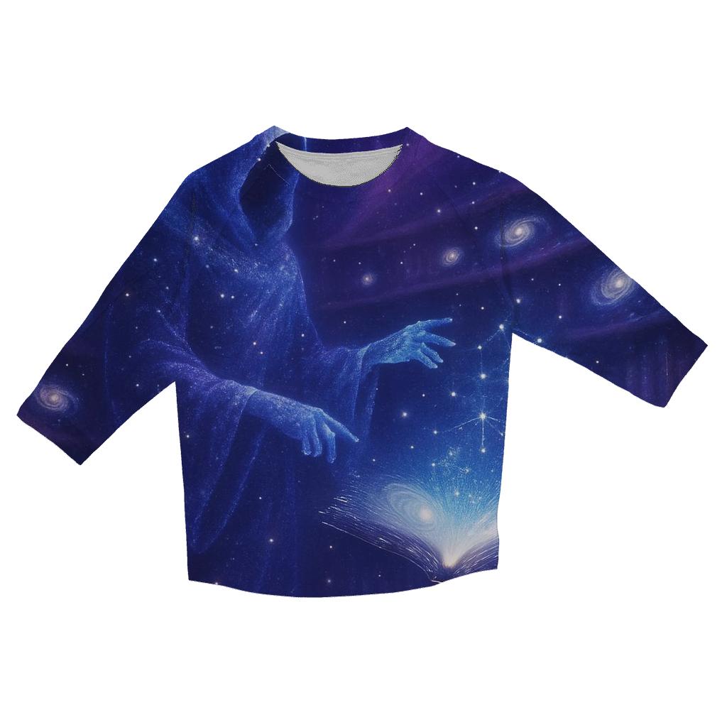 Celestial Library Of Spiral Galaxies printed three quarter sleeve shirts