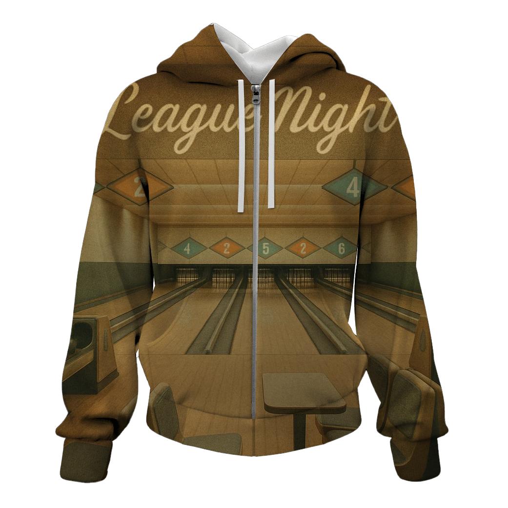 Retro Bowling Alley League Night hoodie trends