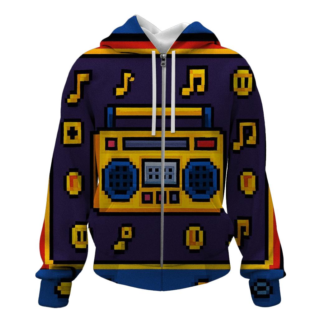 Pixel Boombox Arcade designer hoodies