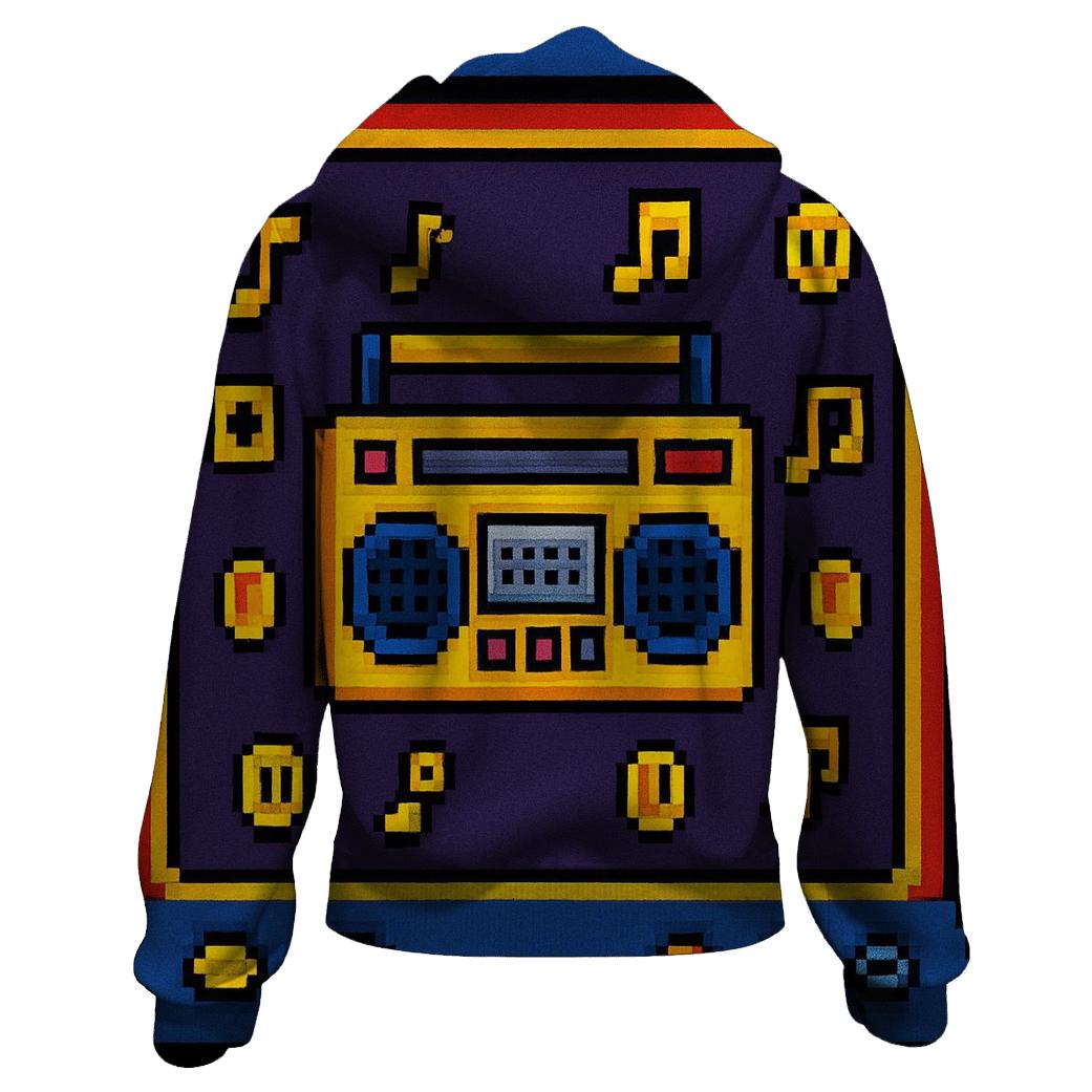 Pixel Boombox Arcade designer hoodies