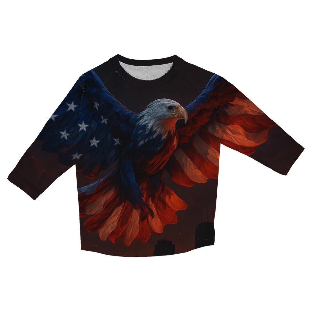 Liberty Flame Sky Flag designer 3/4 sleeve blouses