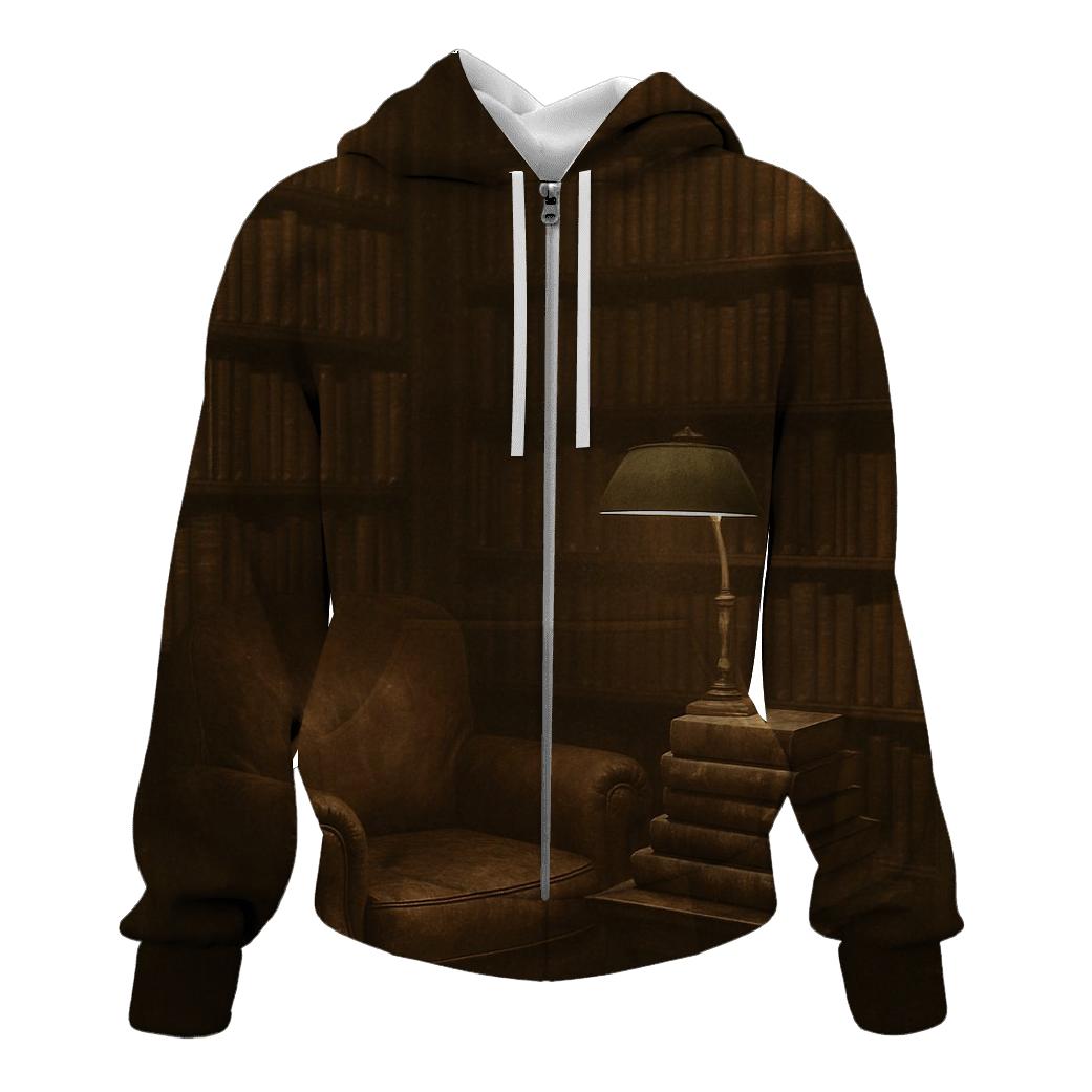 Vintage Library Reading Nook lightweight hoodies