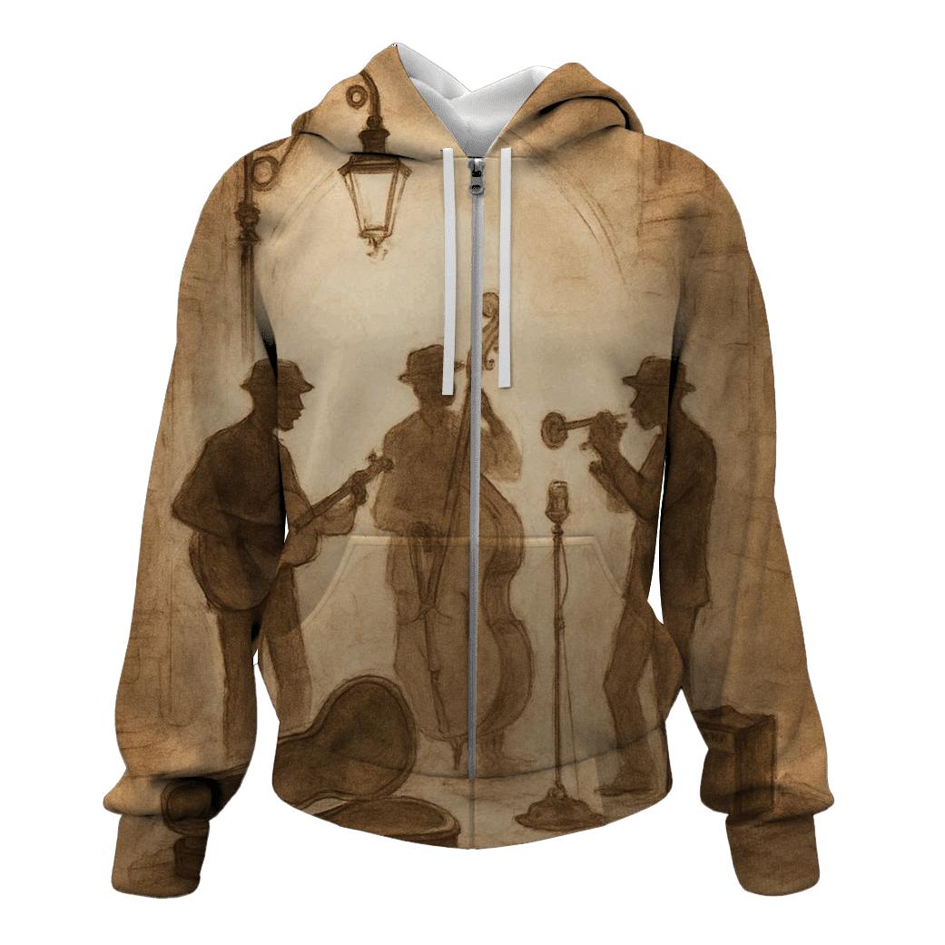 Sepia Street Jam Session designer hoodies