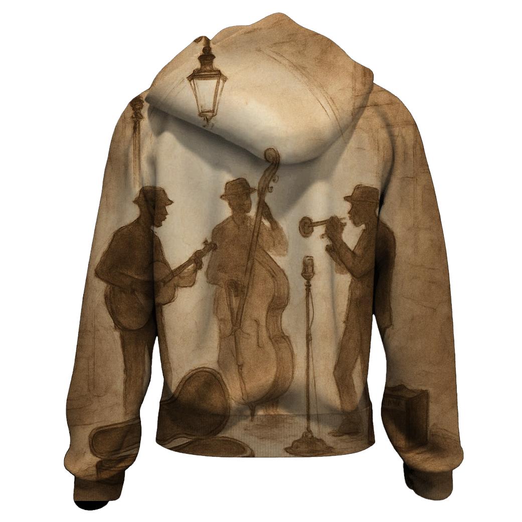 Sepia Street Jam Session designer hoodies