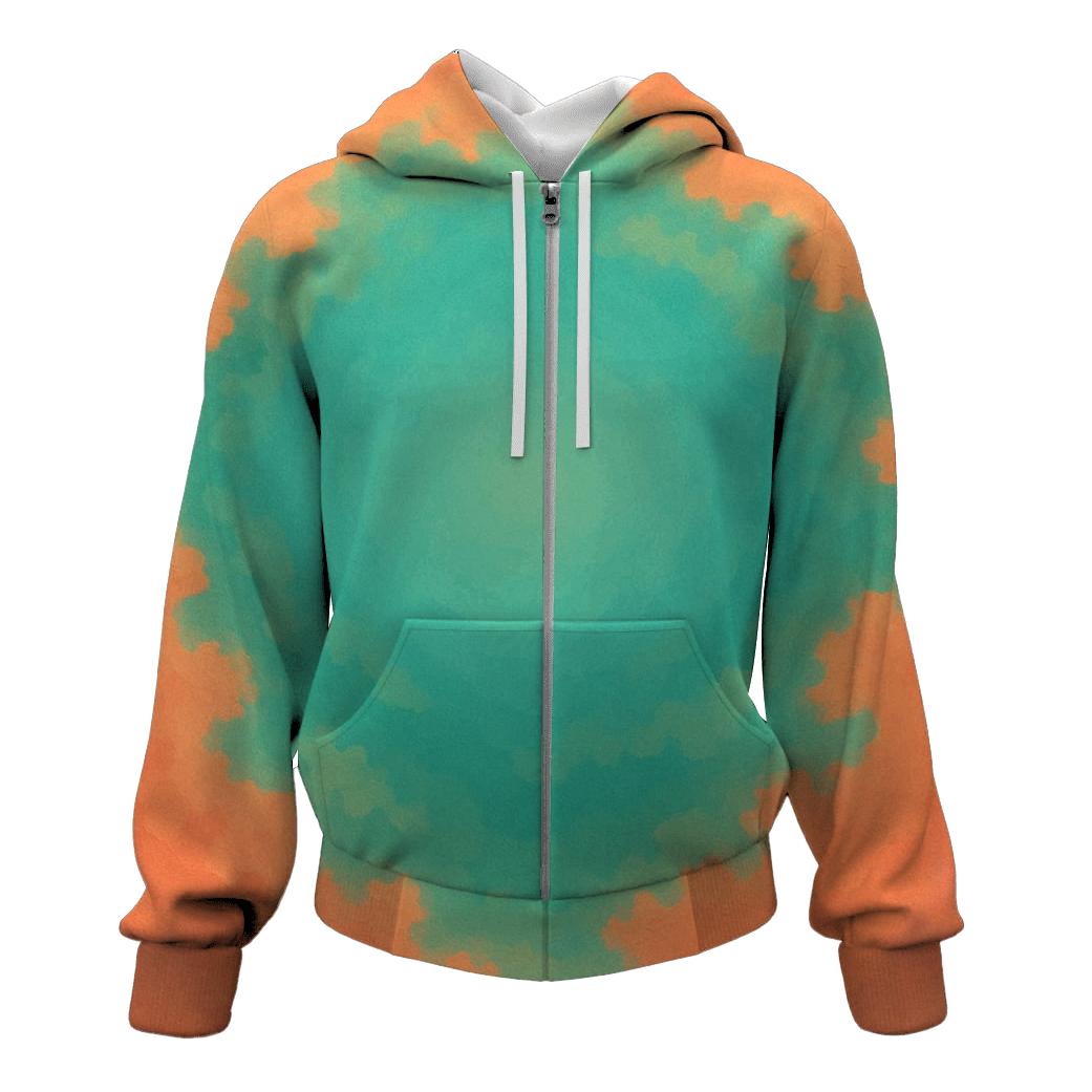 Coral Lagoon Fade printed hoodies