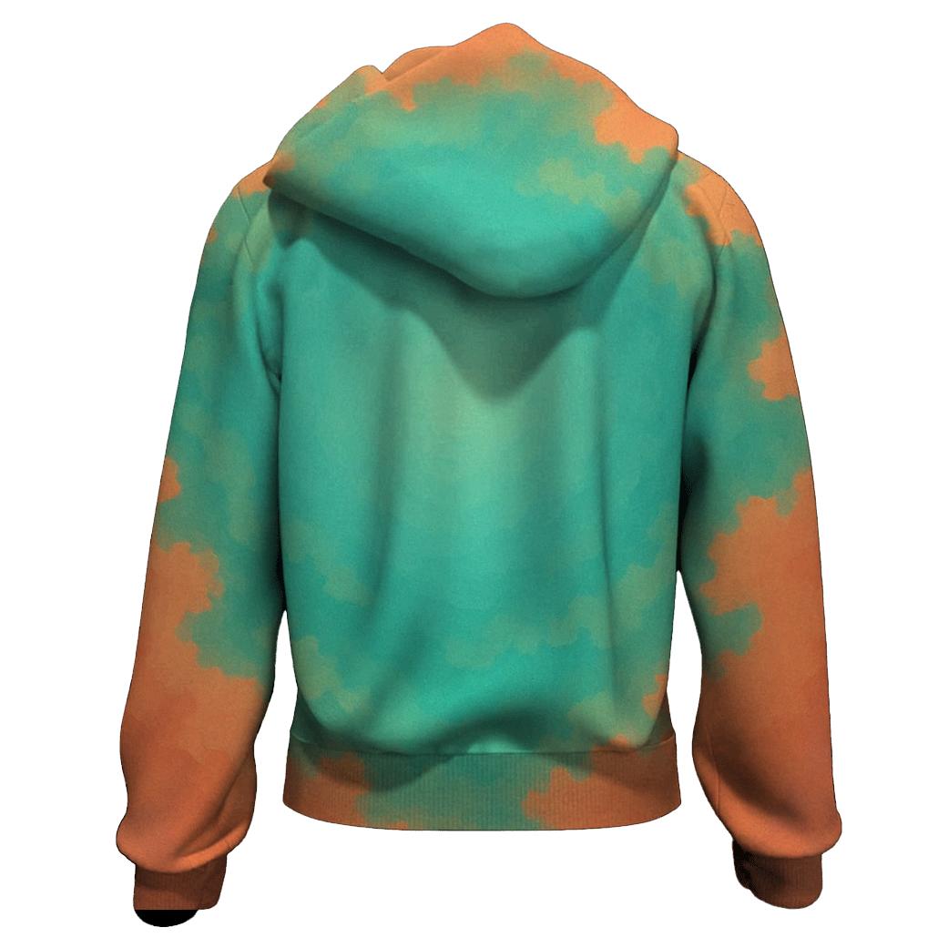 Coral Lagoon Fade printed hoodies