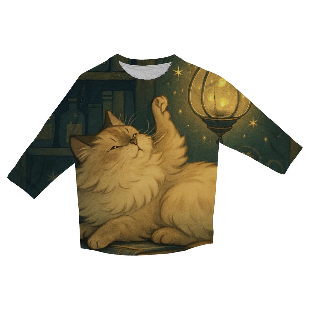 Starlit Library Cat Nook personalized 3/4 sleeve tees