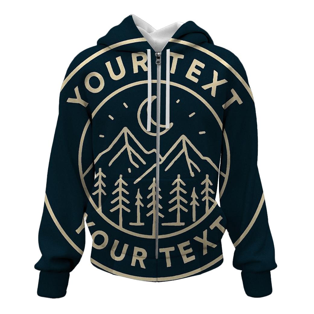 Midnight Mountain Monoline Badge embroidered hoodies