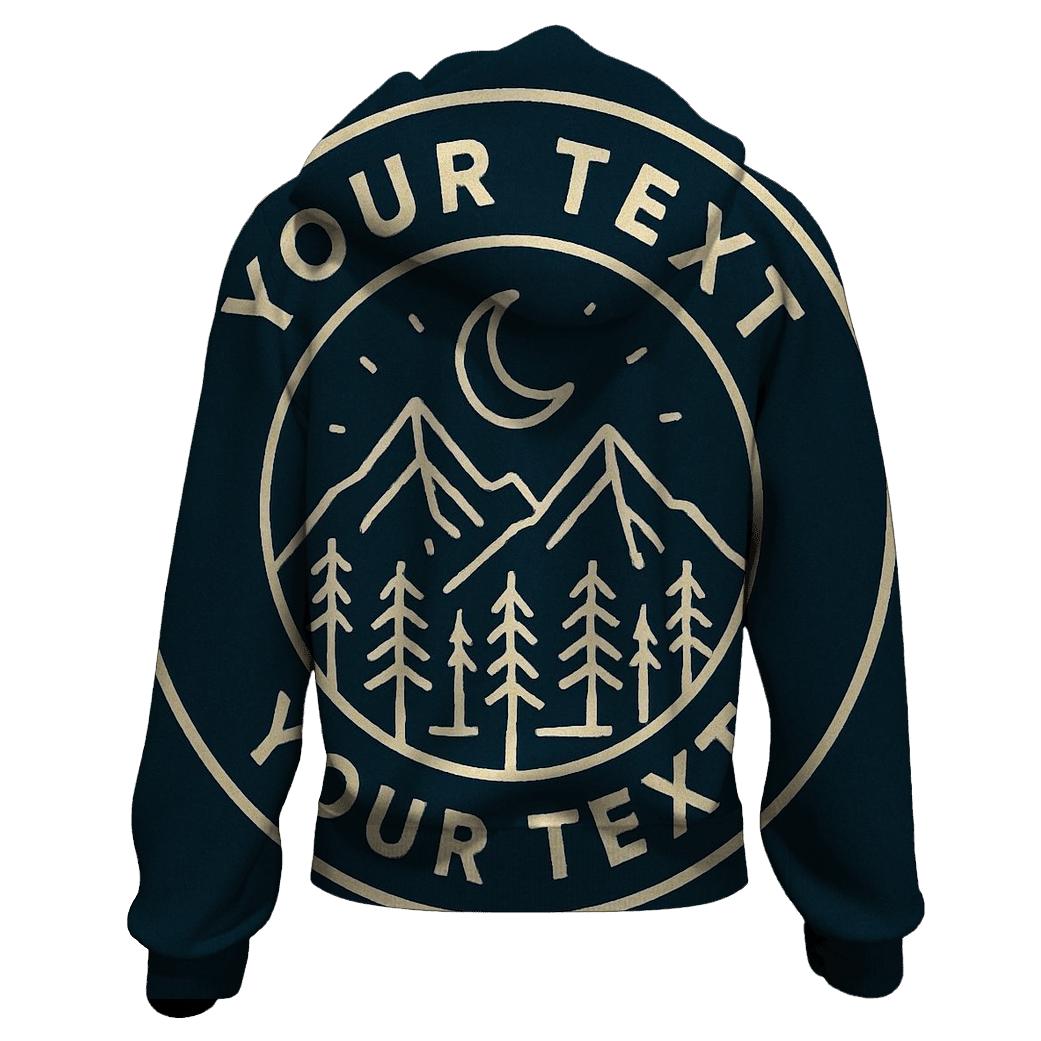 Midnight Mountain Monoline Badge embroidered hoodies