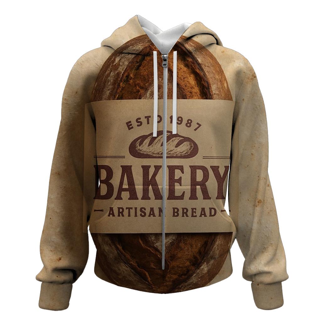 Old World Bakery Paper Wrap zip-up hoodies