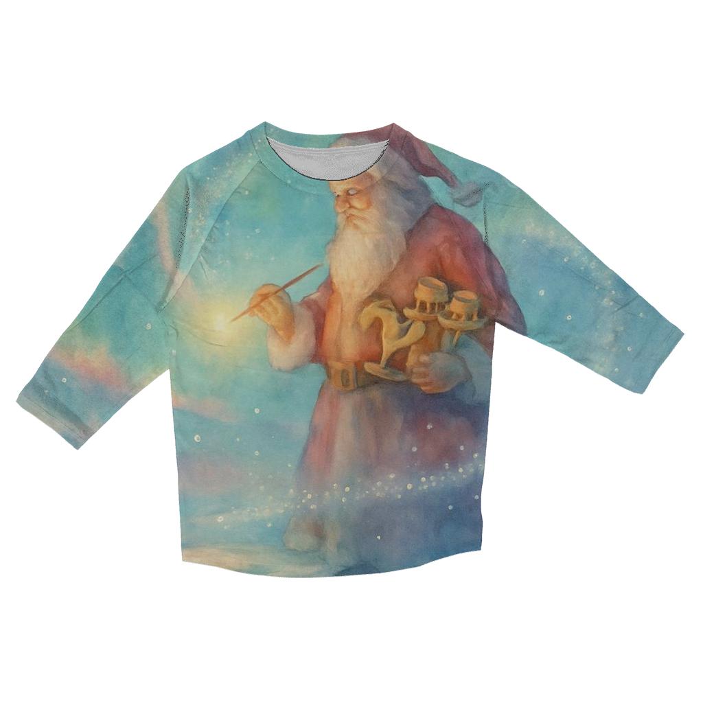 Aurora Workshop Santa printed three quarter sleeve shirts