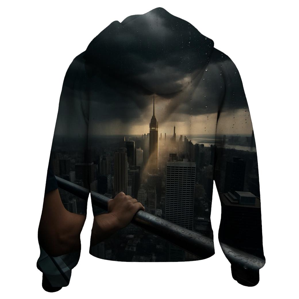 Edge Observation Deck View During Summer Thunderstorm zip-up hoodies