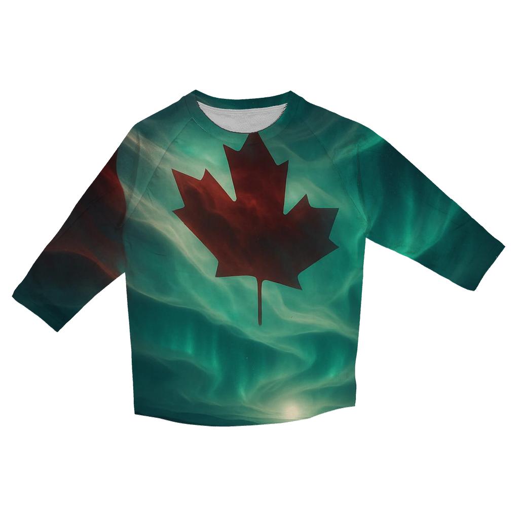 Aurora Over The Maple Banner personalized 3/4 sleeve tees