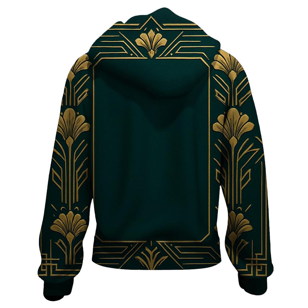 Floral Art Deco Frame printed hoodies