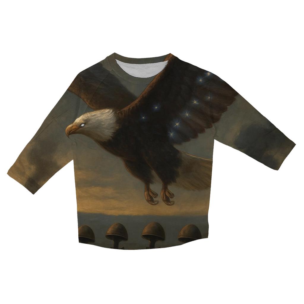 Eagle Of The Silent Watch printed three quarter sleeve shirts