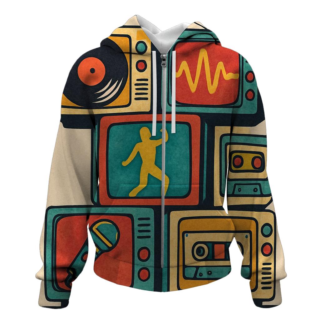 Retro TV Music Marathon printed hoodies