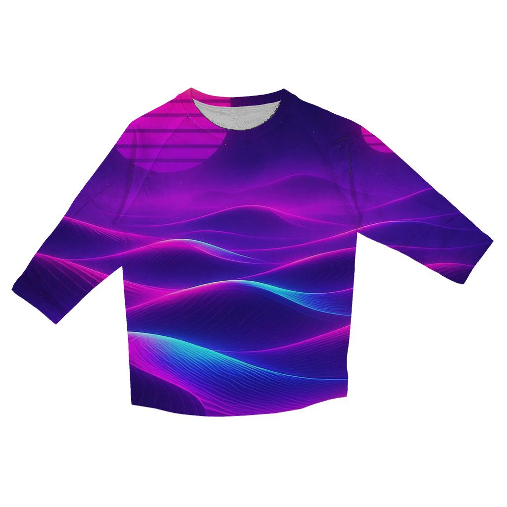 Neon Mirage Gradient Dunes designer 3/4 sleeve blouses