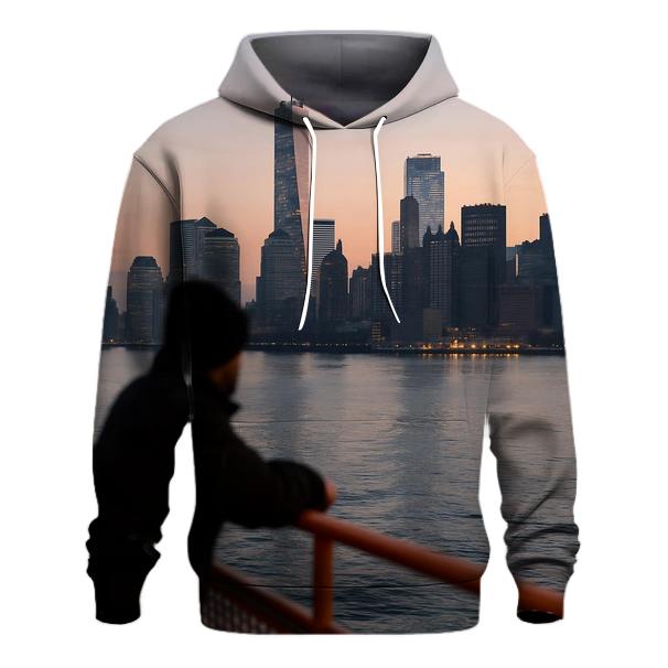 Harbor Ferry Dawn Approach To Lower Manhattan hoodie styles