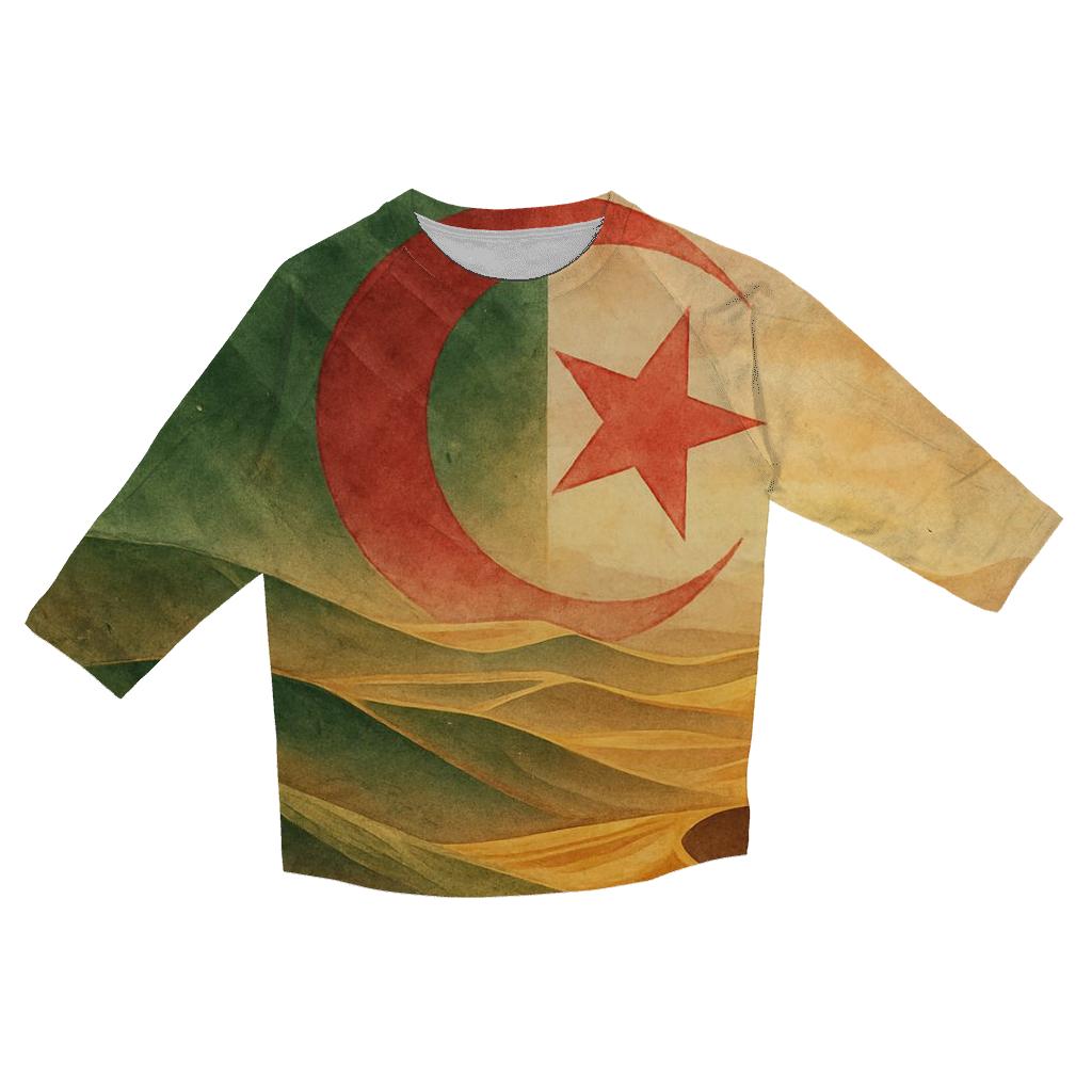Saharan Dunes In Tricolor Winds trendy 3/4 sleeve tops