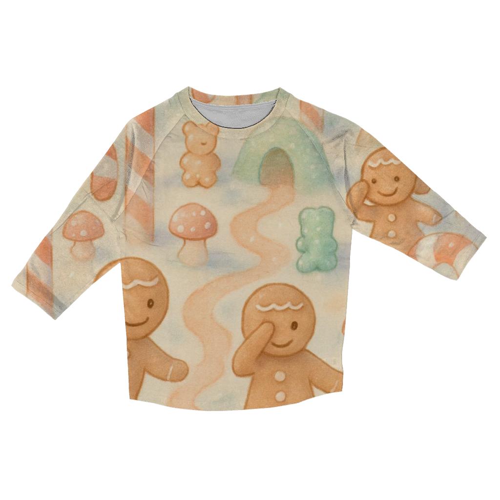 Gingerbread Forest Hide And Seek printed three quarter sleeve shirts