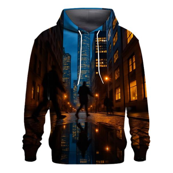 Financial District Blue Hour Reflected In Rain Puddles hoodie trends