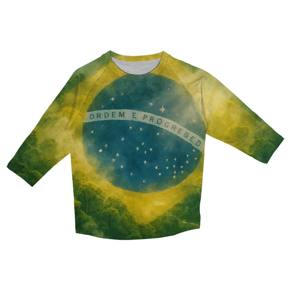 Brazilian Forest Constellation Flag stylish quarter sleeve tops