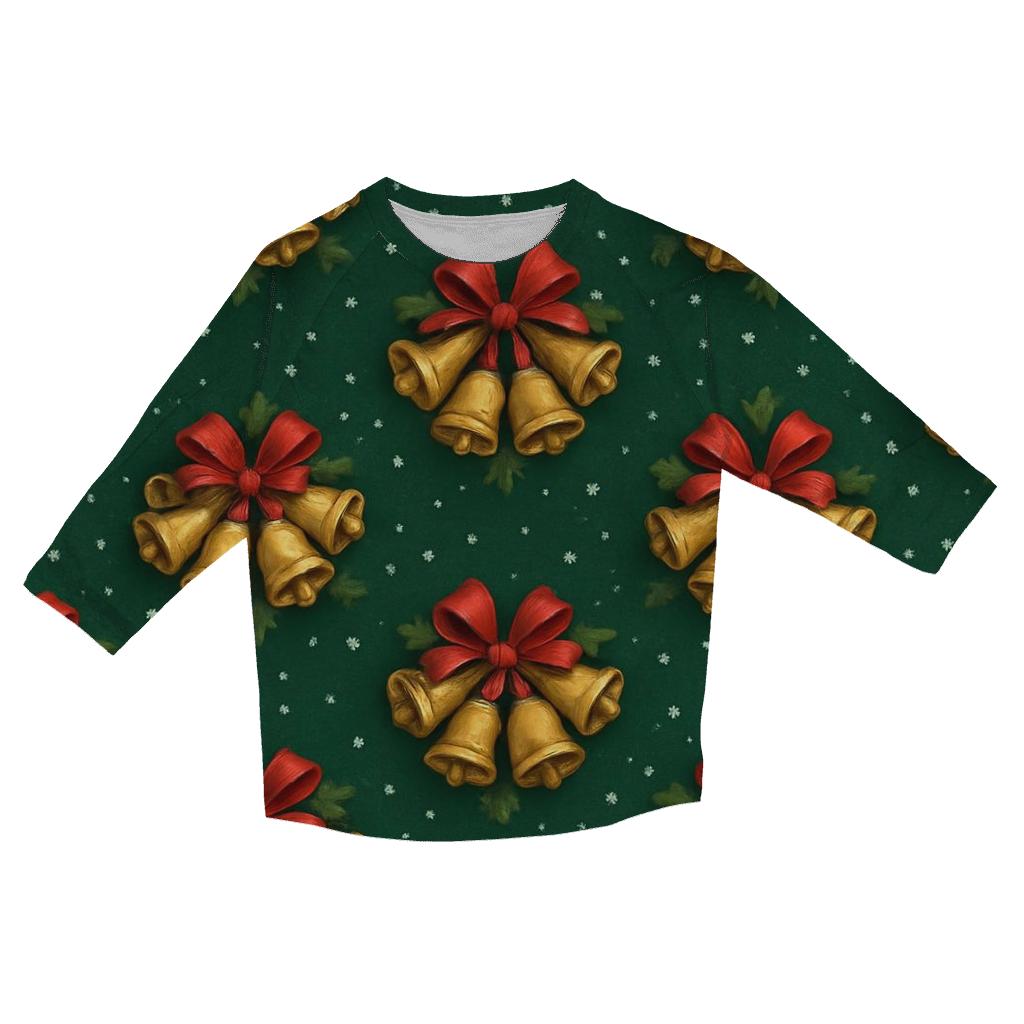 Golden Bells Radial Burst On Emerald Velvet stylish quarter sleeve tops