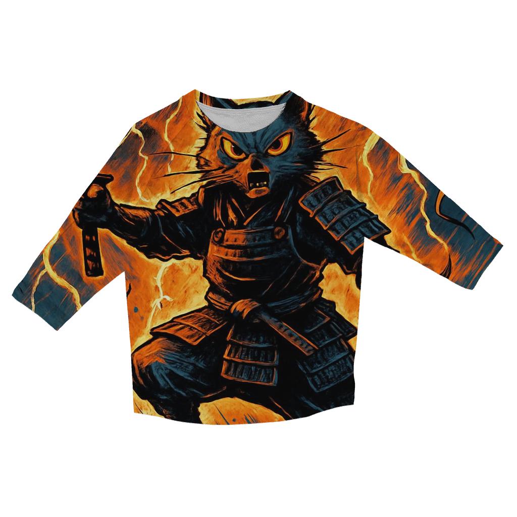 Samurai Stormfront Cat casual three quarter sleeve shirts
