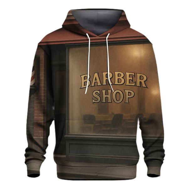 Classic Barbershop Window Front hoodie styles
