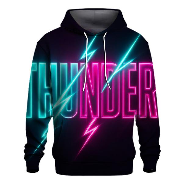 Neon Typographic Thunder hoodies fashion