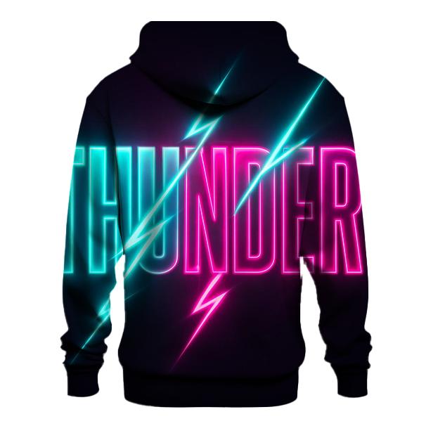 Neon Typographic Thunder hoodies fashion