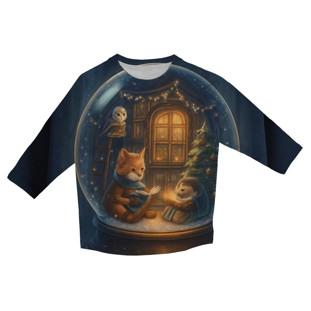 Snow Globe Library Night stylish quarter sleeve tops