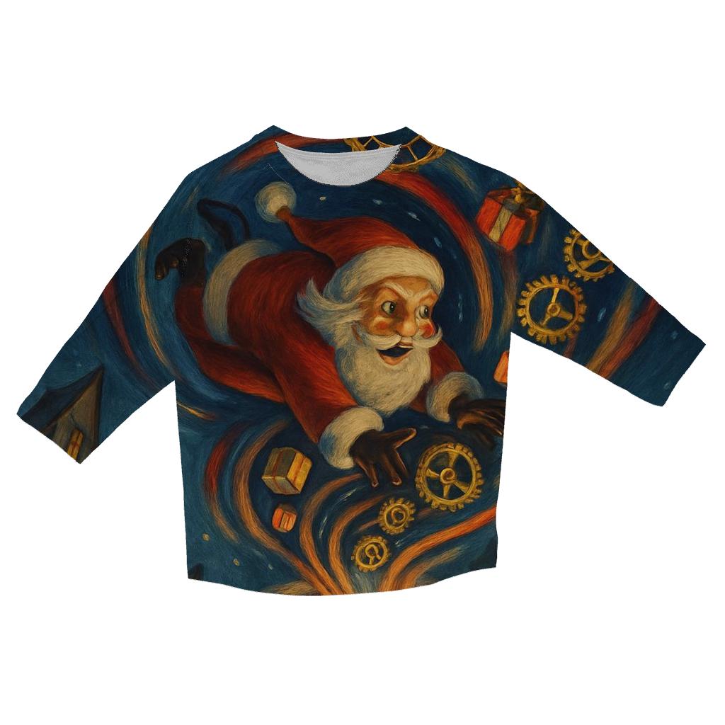 Time Warp Chimney Santa personalized 3/4 sleeve tees