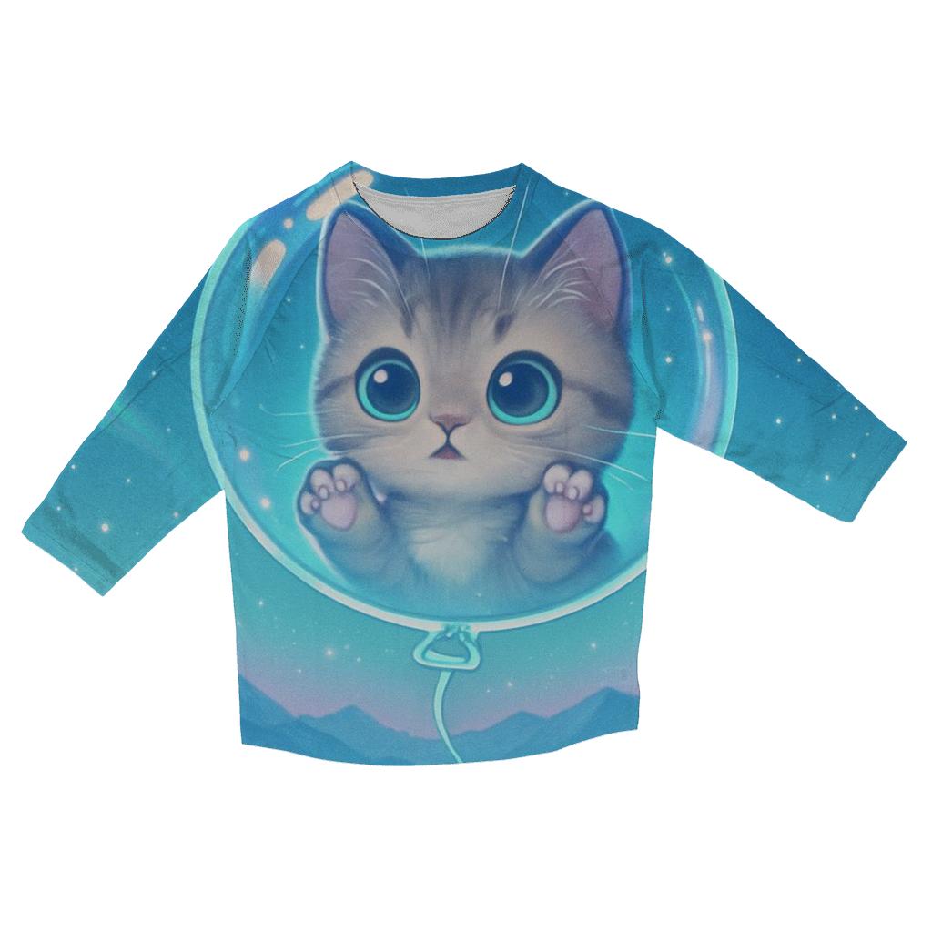 Aurora Stargazer Kitten Balloon fashion 3/4 sleeve shirts