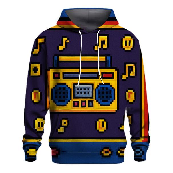 Pixel Boombox Arcade zip-up hoodies