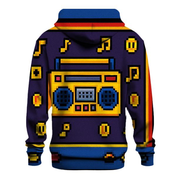 Pixel Boombox Arcade zip-up hoodies