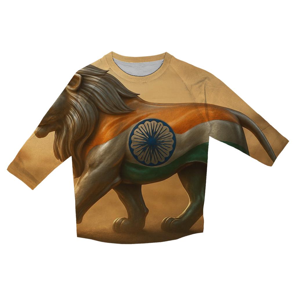 Lion Of The Tricolor Savannah designer 3/4 sleeve blouses