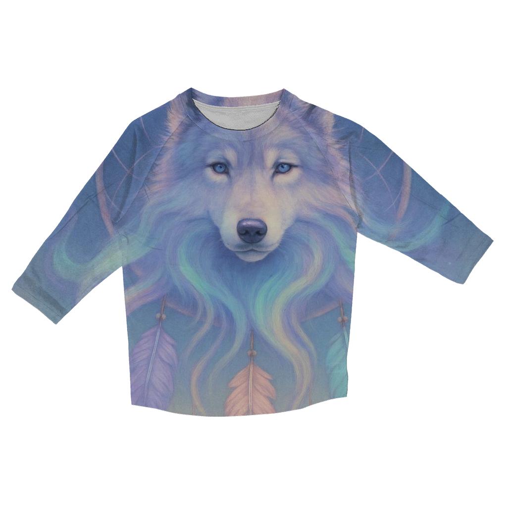 Dreamcatcher Aurora Wolf cotton quarter sleeve shirts