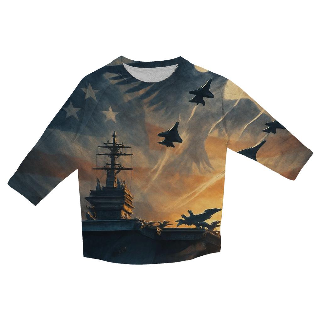 Liberty Wings Over The Sea casual three quarter sleeve shirts