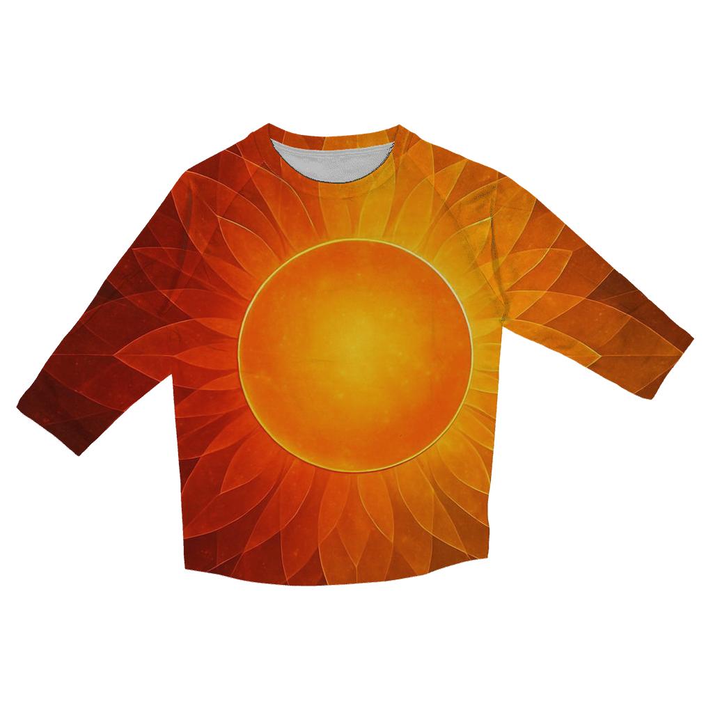 Solar Bloom Gradient Halo printed three quarter sleeve shirts