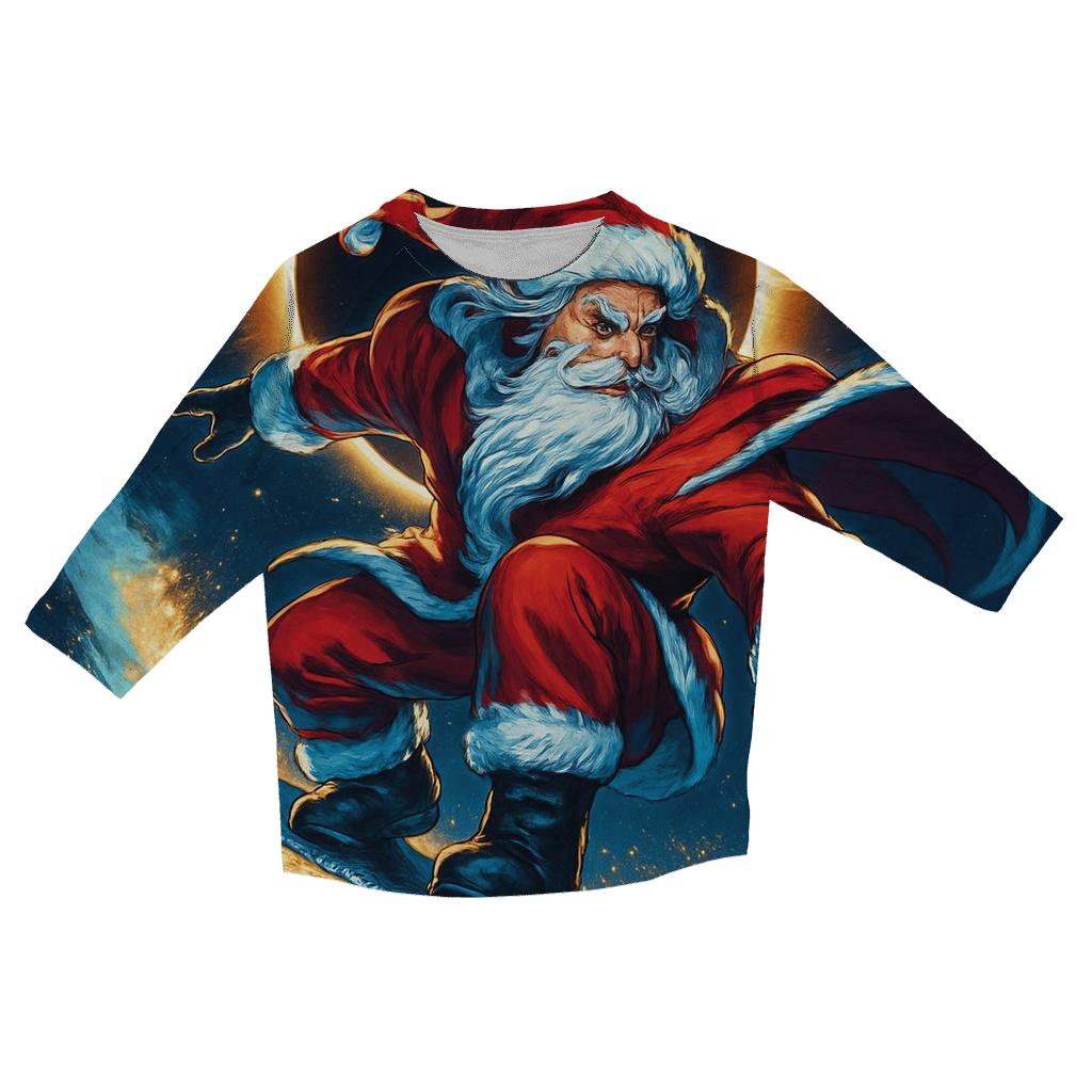 Starlit Snowboard Santa Eclipse trendy 3/4 sleeve tops