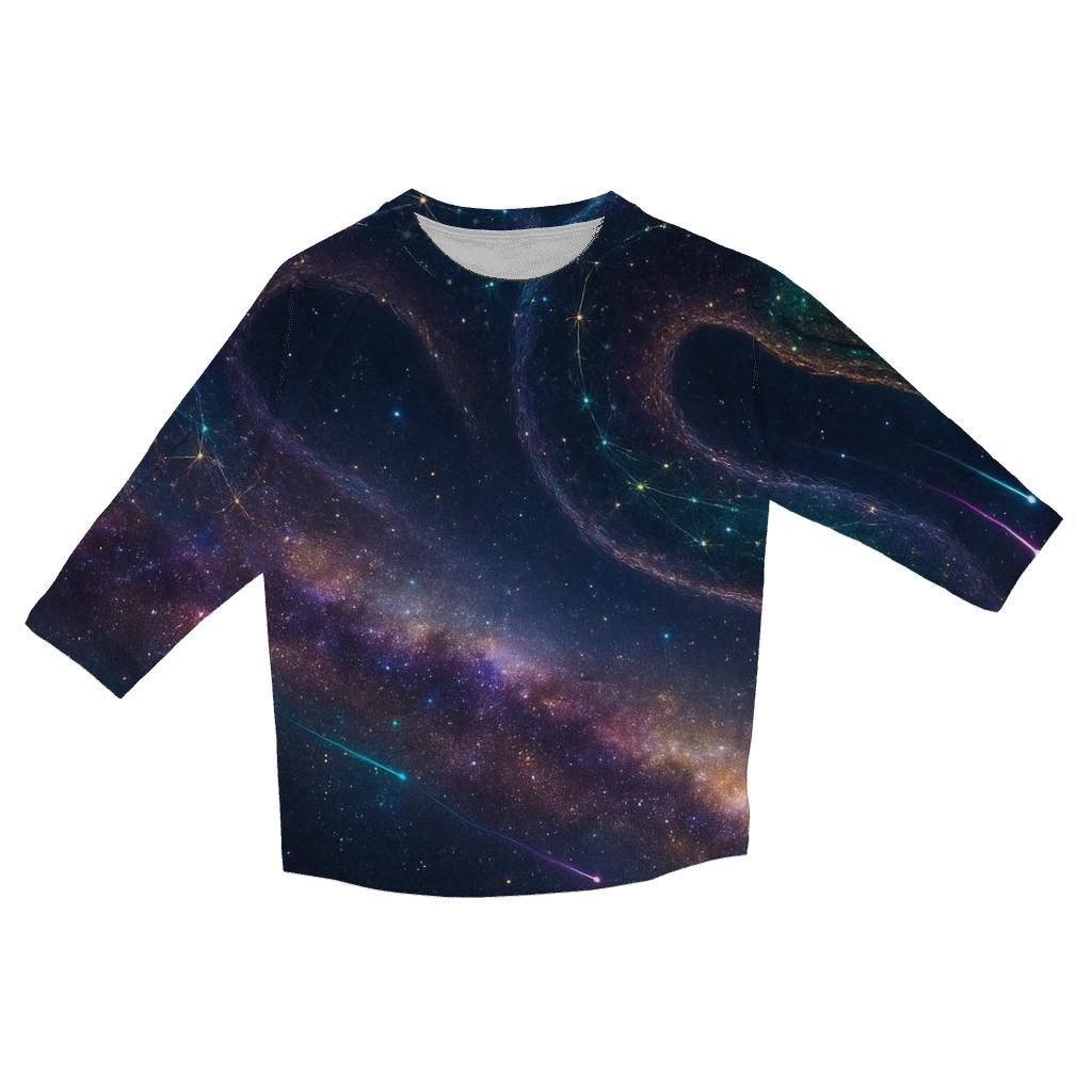Starlit Serpent Of The Milky Way casual three quarter sleeve shirts