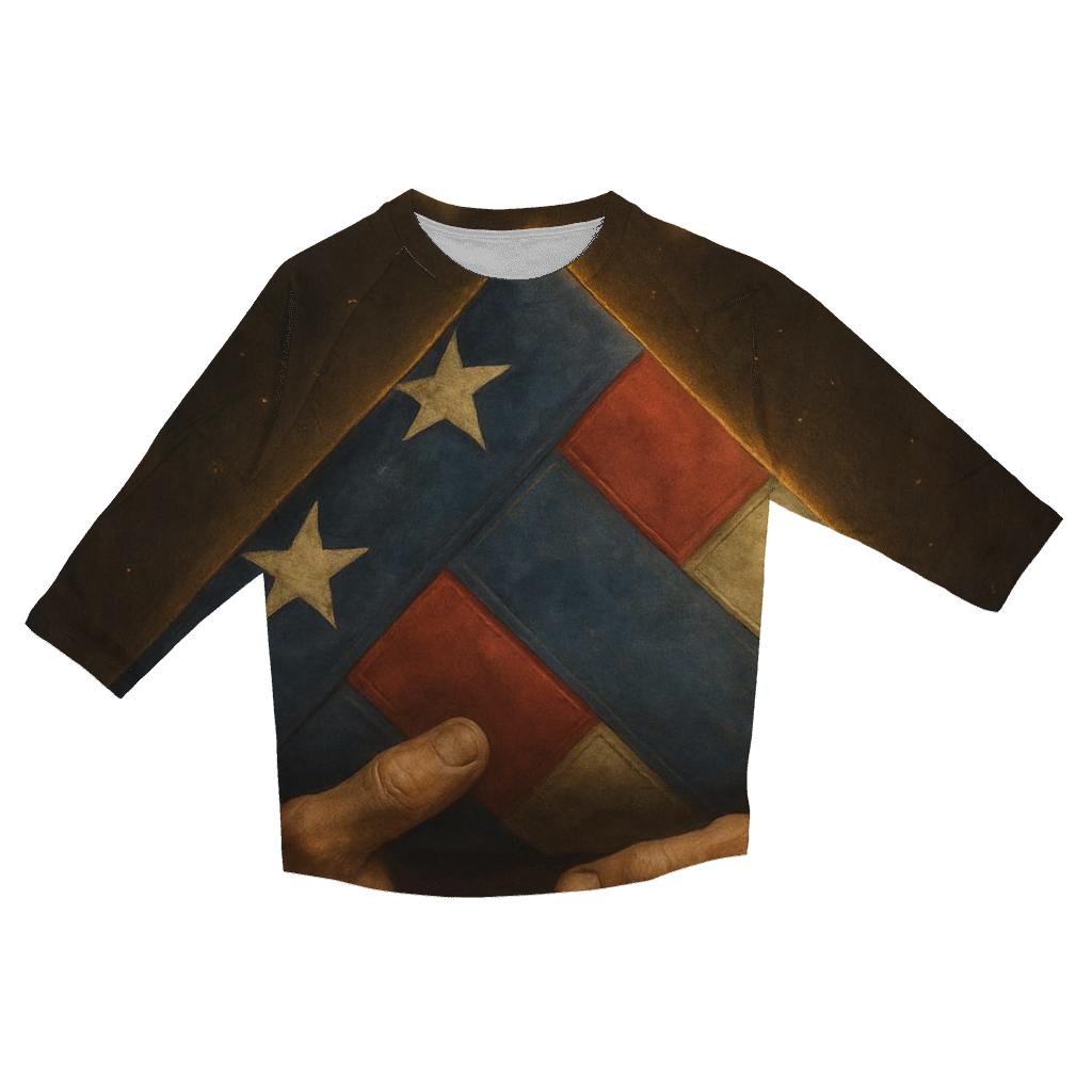 Silent Promise Of The Folded Flag trendy 3/4 sleeve tops