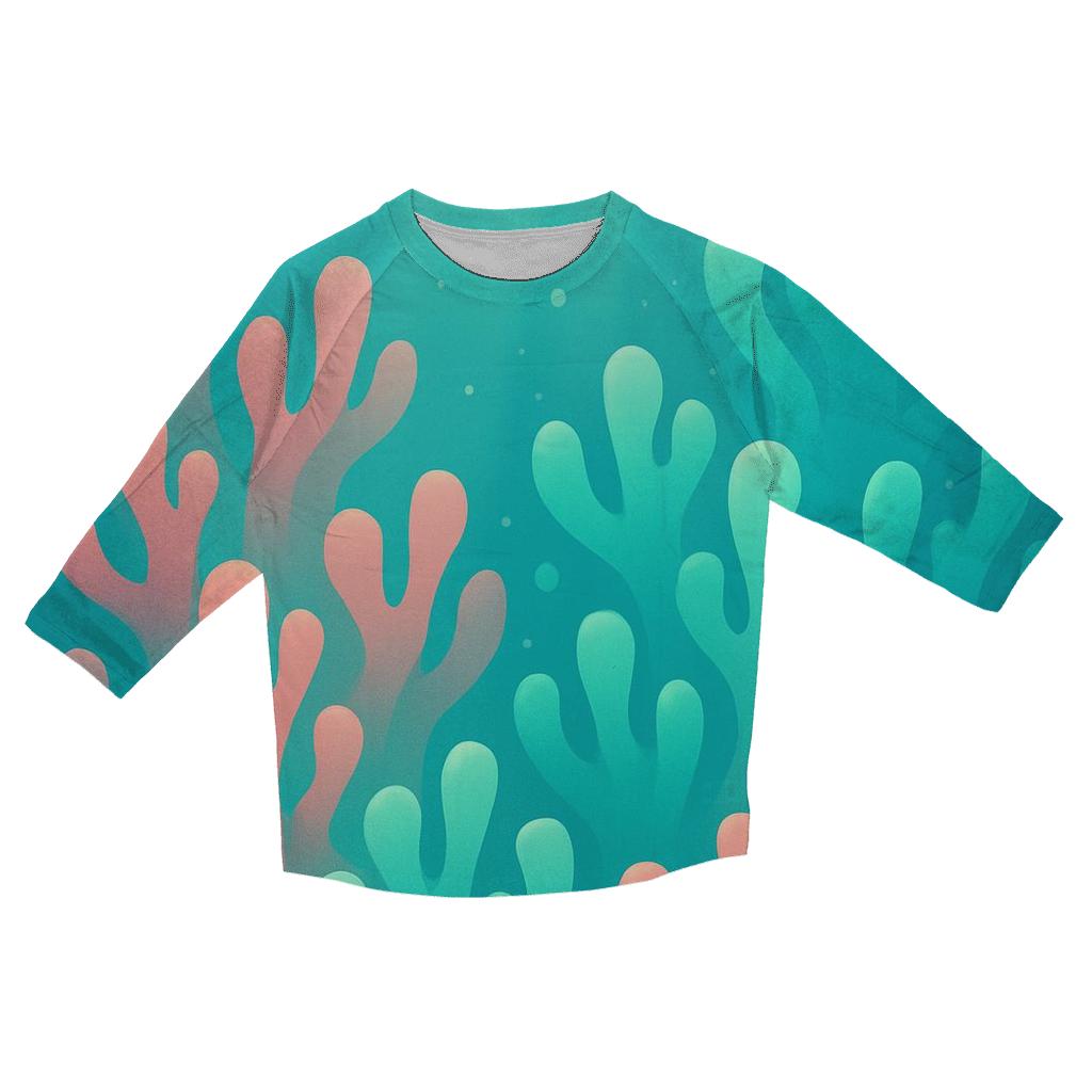 Luminous Gradient Reef casual three quarter sleeve shirts