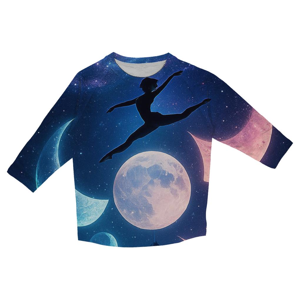 Lunar Phase Dance Above The City cotton quarter sleeve shirts