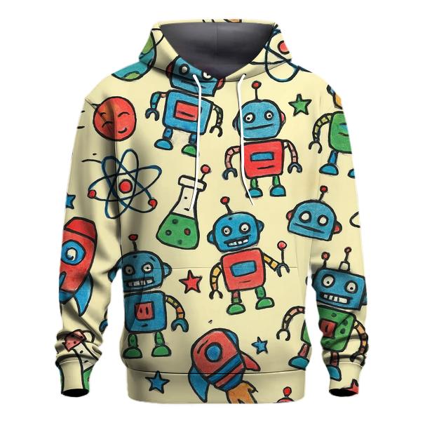 Playful Science Doodle Universe graphic hoodies