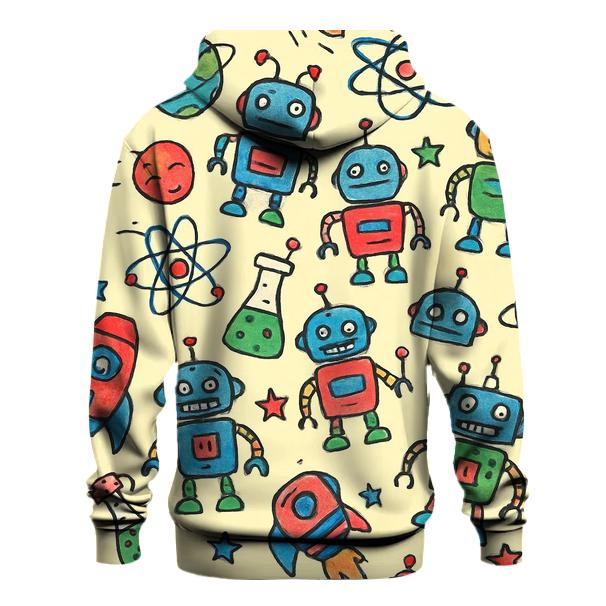 Playful Science Doodle Universe graphic hoodies