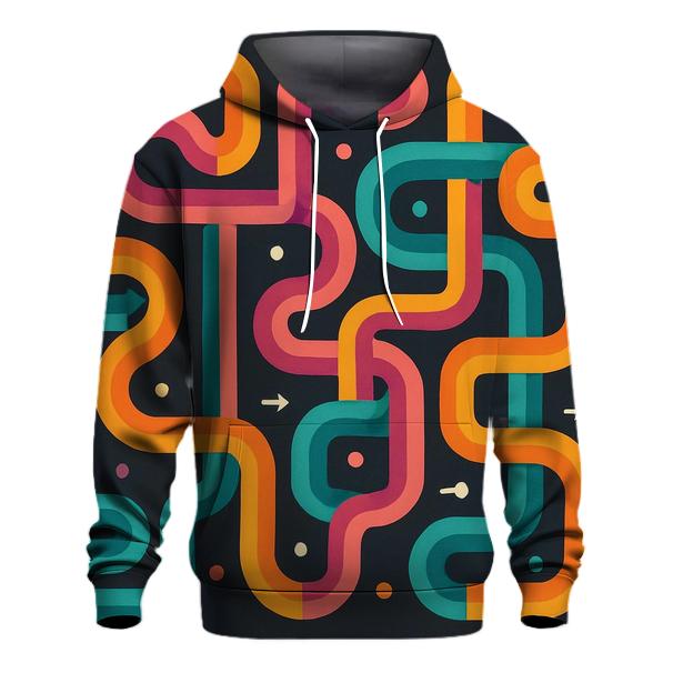 Psychedelic Rainbow Maze Paths lightweight hoodies